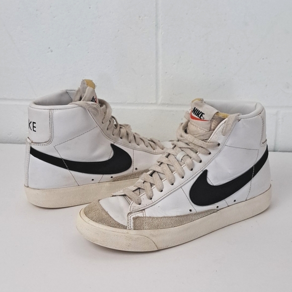 Nike Shoes - Nike Blazer Mid 77 Vintage White and Black High-Top Sneakers Sz7.5